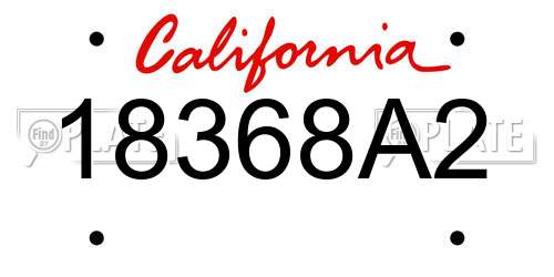 18368A2 California License Plate