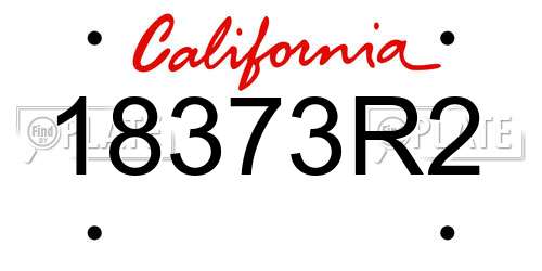 18373R2 California License Plate