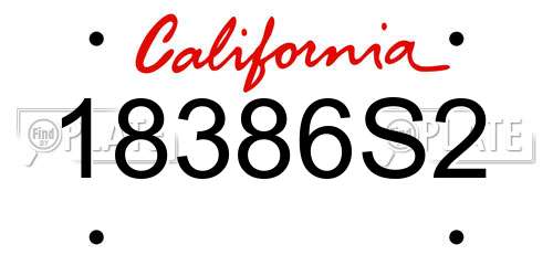 18386S2 California License Plate