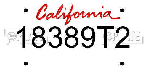 18389T2 California License Plate