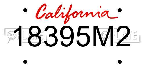18395M2 California License Plate