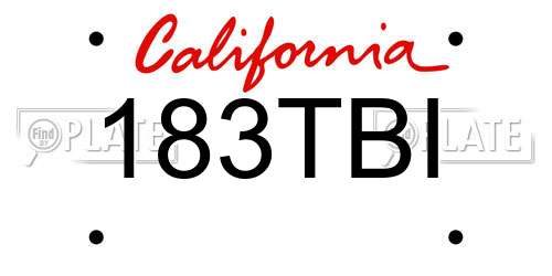 183TBI California License Plate