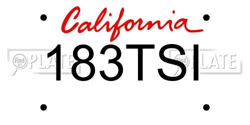 183TSI California License Plate