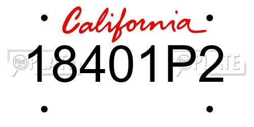 18401P2 California License Plate
