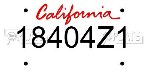 18404Z1 California License Plate