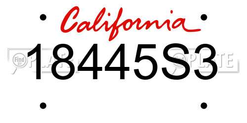 18445S3 California License Plate