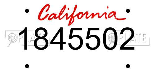 1845502 California License Plate