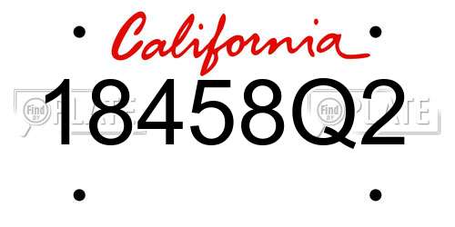 18458Q2 California License Plate
