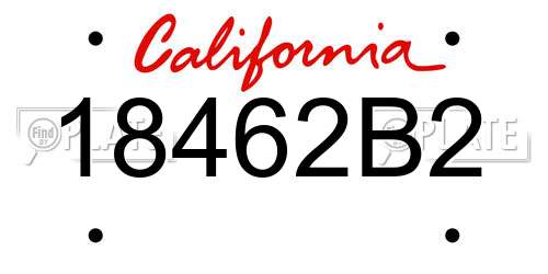 18462B2 California License Plate