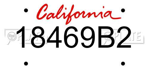 18469B2 California License Plate