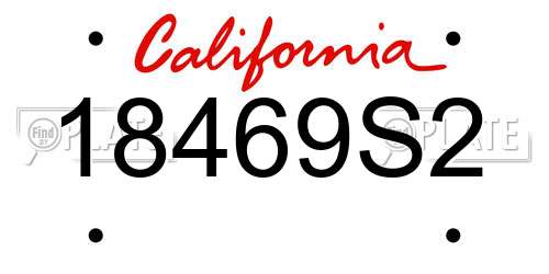 18469S2 California License Plate