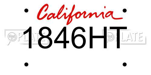 1846HT California License Plate
