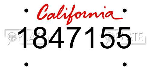 1847155 California License Plate