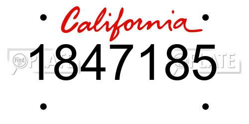 1847185 California License Plate