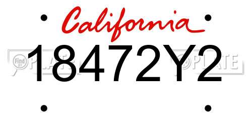 18472Y2 California License Plate