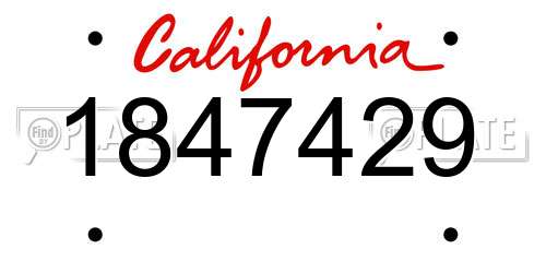 1847429 California License Plate