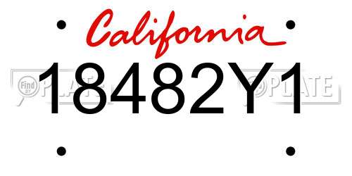18482Y1 California License Plate