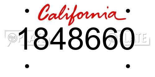 1848660 California License Plate
