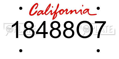 18488O7 California License Plate