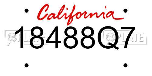 18488Q7 California License Plate