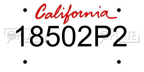 18502P2 California License Plate