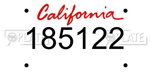 185122 California License Plate