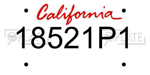 18521P1 California License Plate