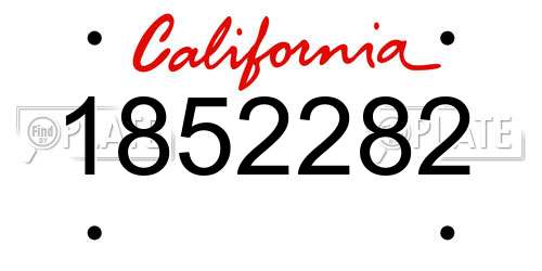 1852282 California License Plate