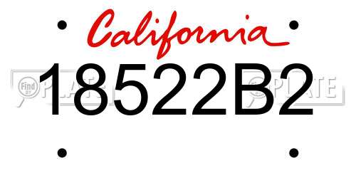 18522B2 California License Plate