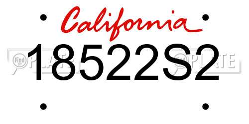 18522S2 California License Plate
