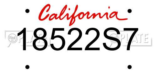 18522S7 California License Plate