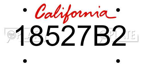 18527B2 California License Plate