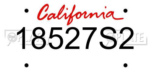 18527S2 California License Plate