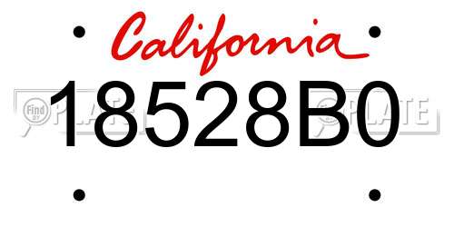 18528B0 California License Plate