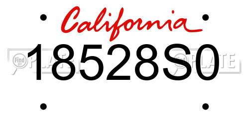 18528S0 California License Plate