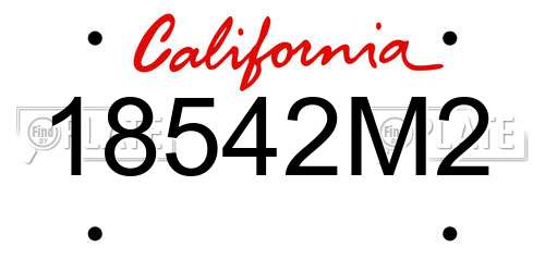 18542M2 California License Plate