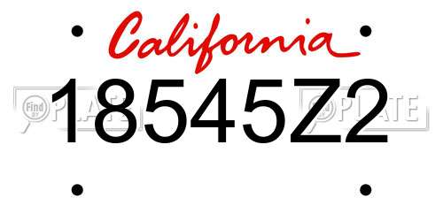 18545Z2 California License Plate