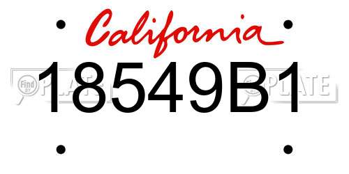 18549B1 California License Plate