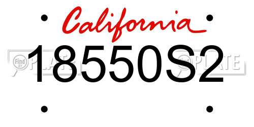18550S2 California License Plate