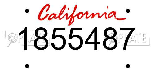 1855487 California License Plate