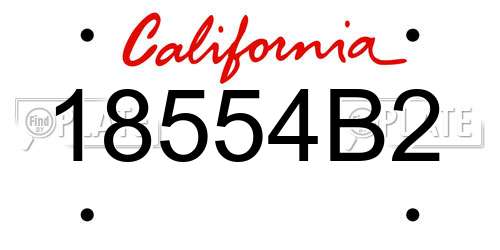 18554B2 California License Plate