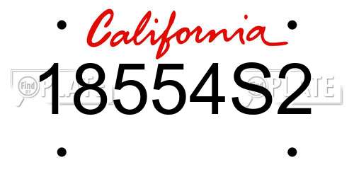 18554S2 California License Plate