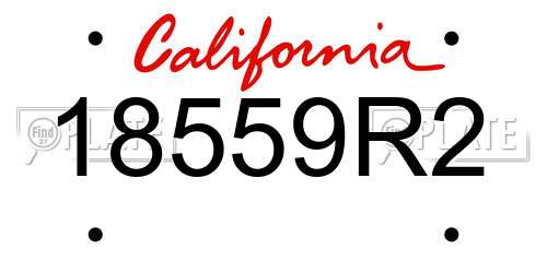 18559R2 California License Plate