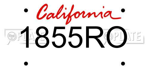 1855RO California License Plate