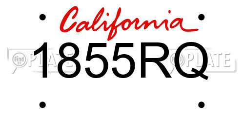 1855RQ California License Plate