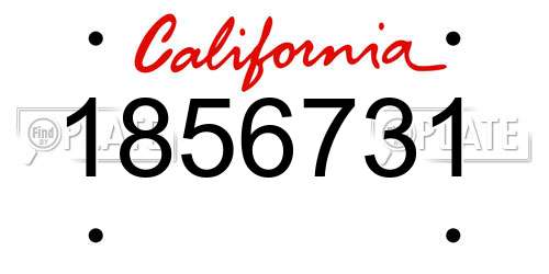 1856731 California License Plate