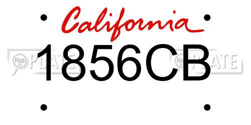 1856CB California License Plate