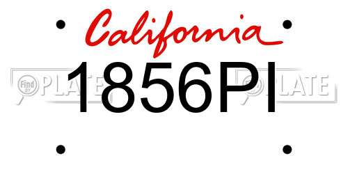 1856PI California License Plate
