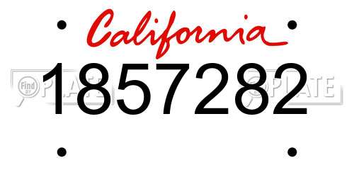 1857282 California License Plate