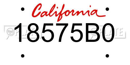 18575B0 California License Plate